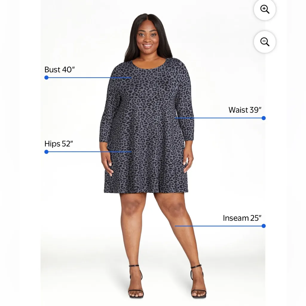 Time and Tru Gray Leopard Print T - Image 6