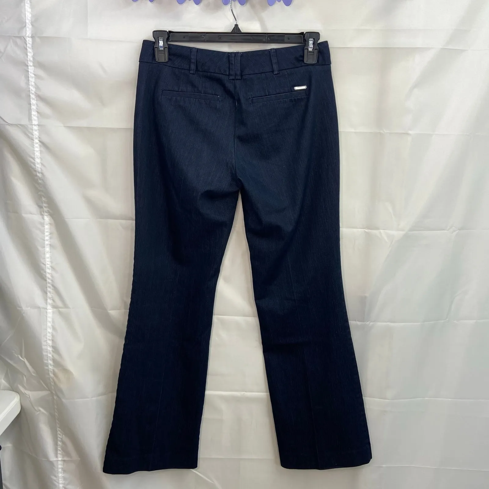 7th Avenue NY&CO Design Studio women's dark blue wide leg stretch cotton jeans Size 6 - Image 7