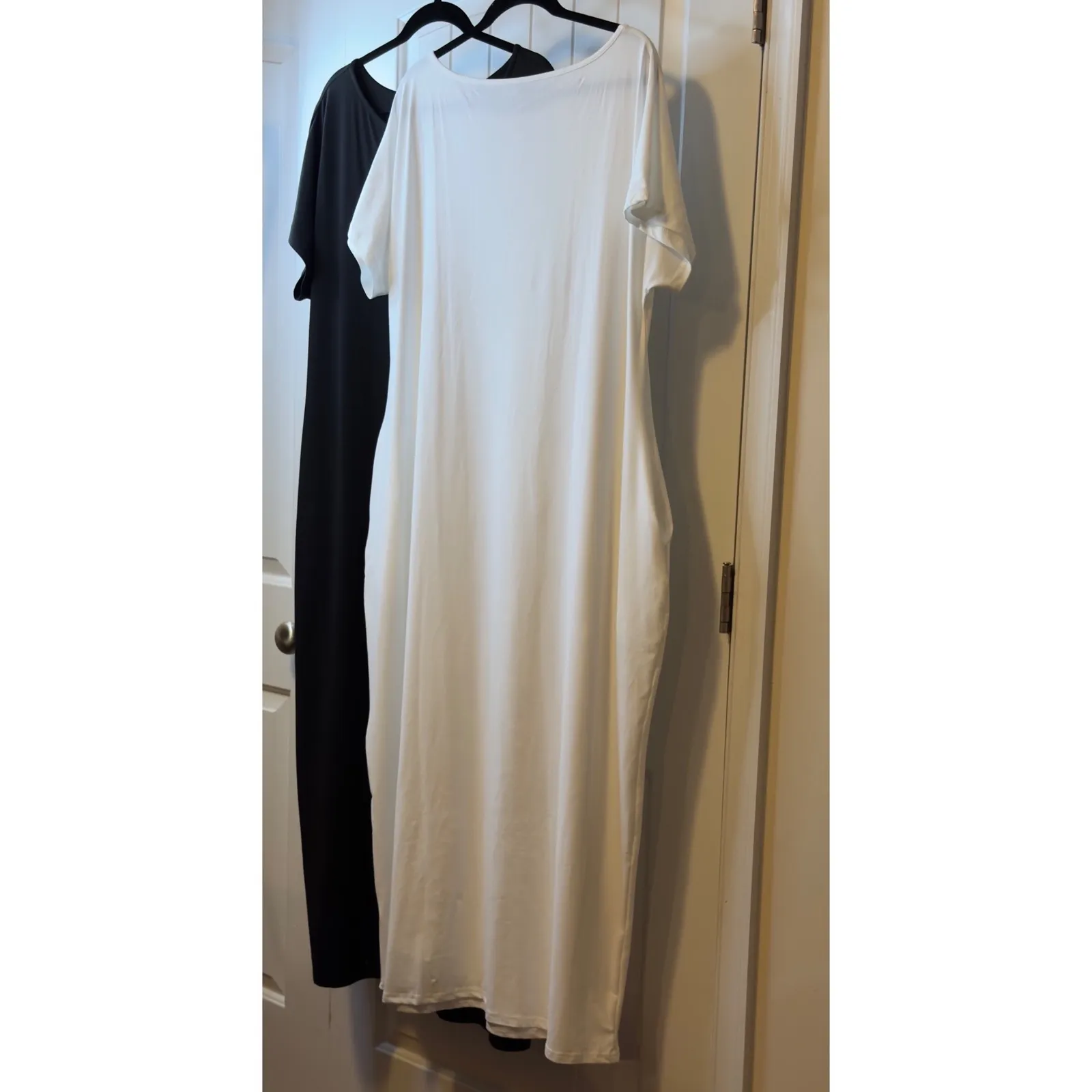 Shein White Only Off Shoulder Short Sleeve Maxi Dress Casual NWOT Loose Fit # - Image 6