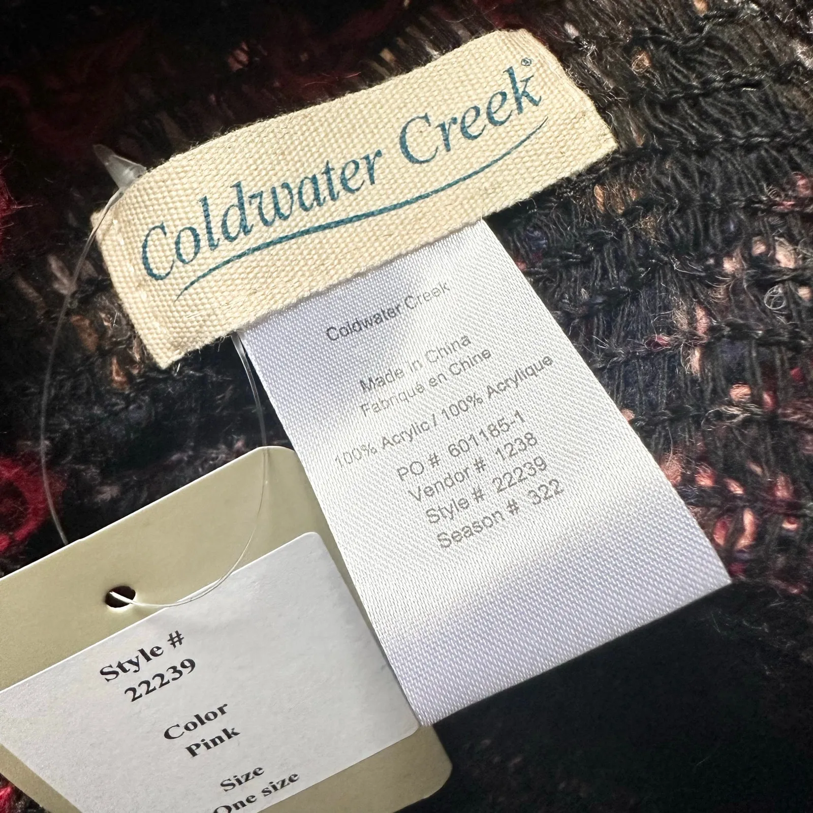 Coldwater Creek NWT 22239 Pullover Fringe Zig Zag Open Knit Poncho One Size - Image 4