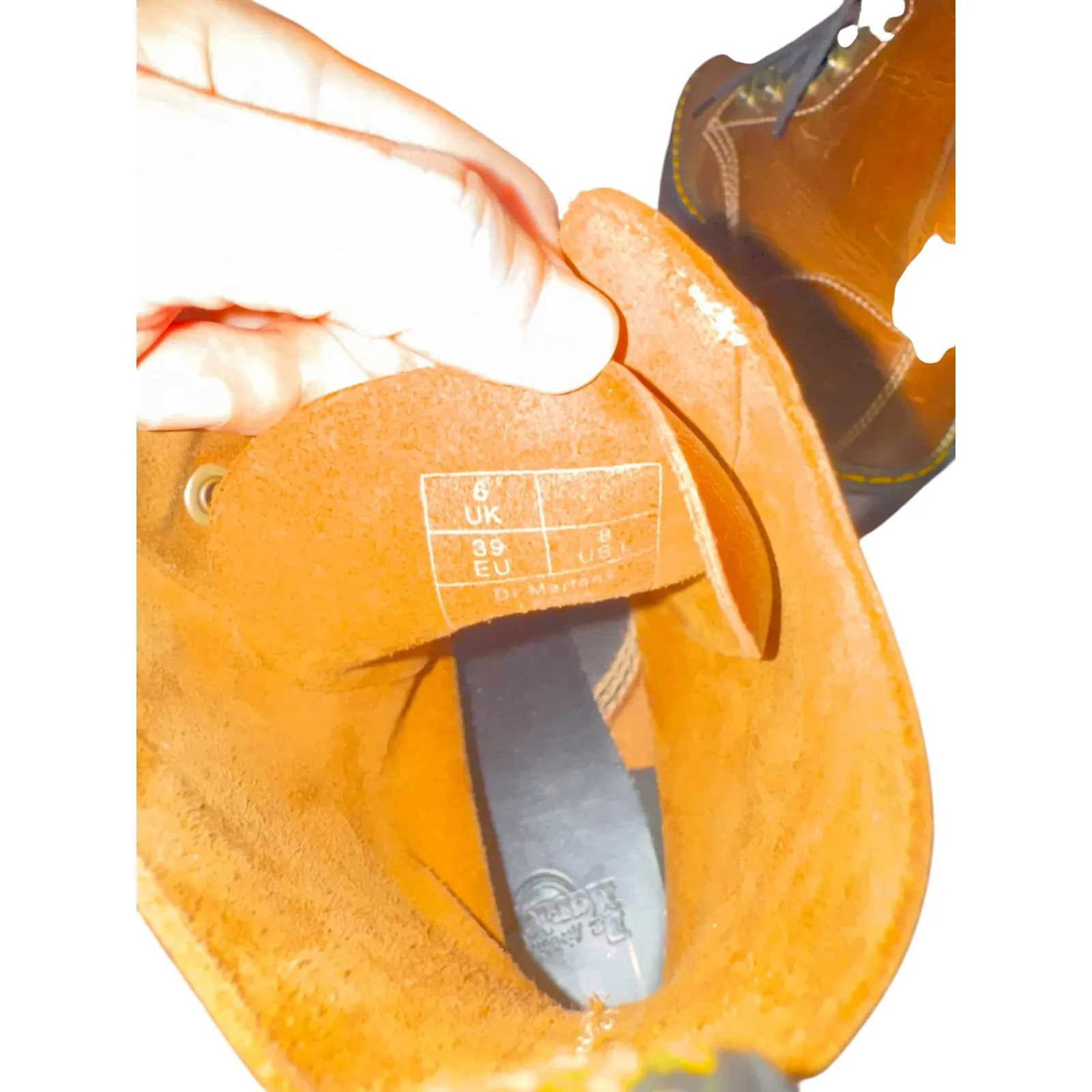 Dr. Martens Leona Butterscotch Brown Women’s New Orleans Leather Heeled Boots 8 - Image 11