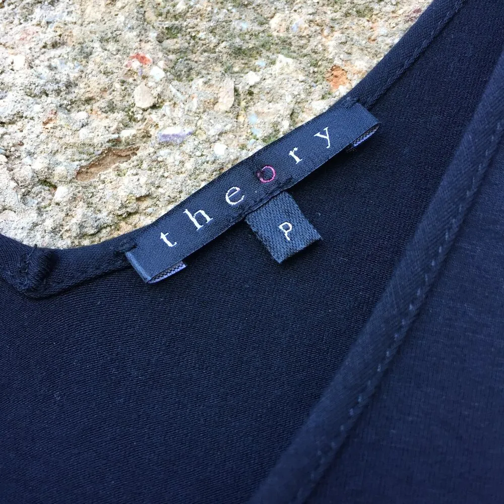 Theory Black V-Neck Jersey Knit Lorynne Dress S - Image 5