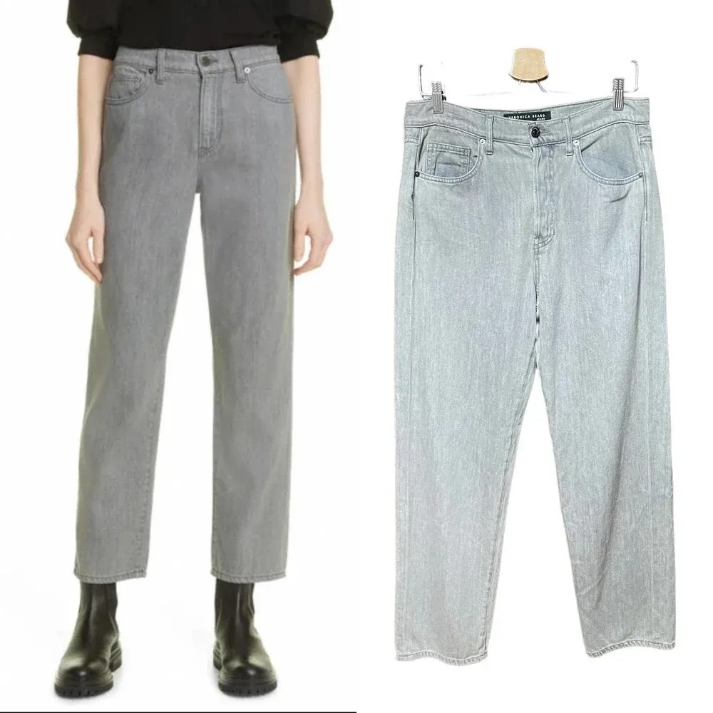 Veronica Beard Blake High‎ Waist Straight Leg Jeans Winter Grey Size 30 - Image 2