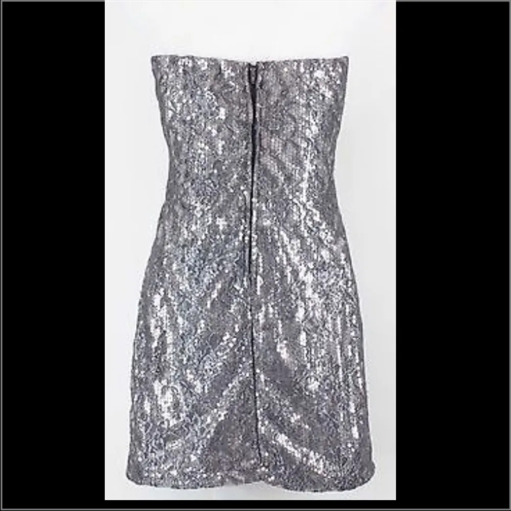 Gray sequined strapless dress never worn - Image 3