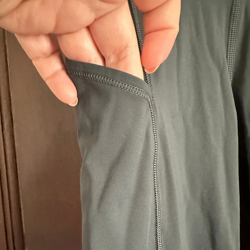 LULULEMON | Fast and Free NuLux Crop 19" With Pockets | Graphite Gray | Size 2 - Image 4