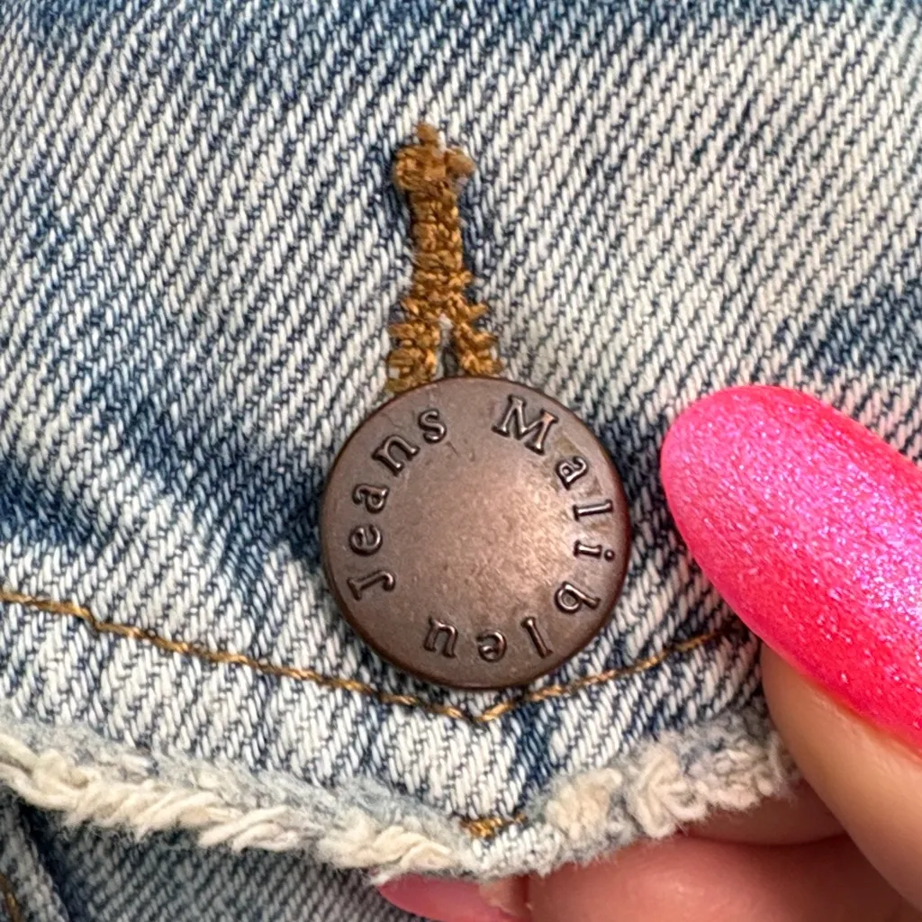 Classic Light Blue Distressed Jean Jacket Size M - Image 6