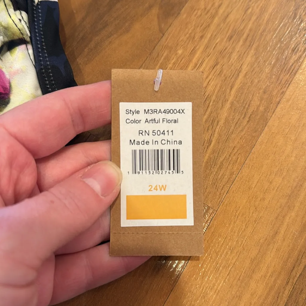 Rachel Roy 2 piece bikini floral‎ print size 24W NWT bathing suit swim Blue - Image 7