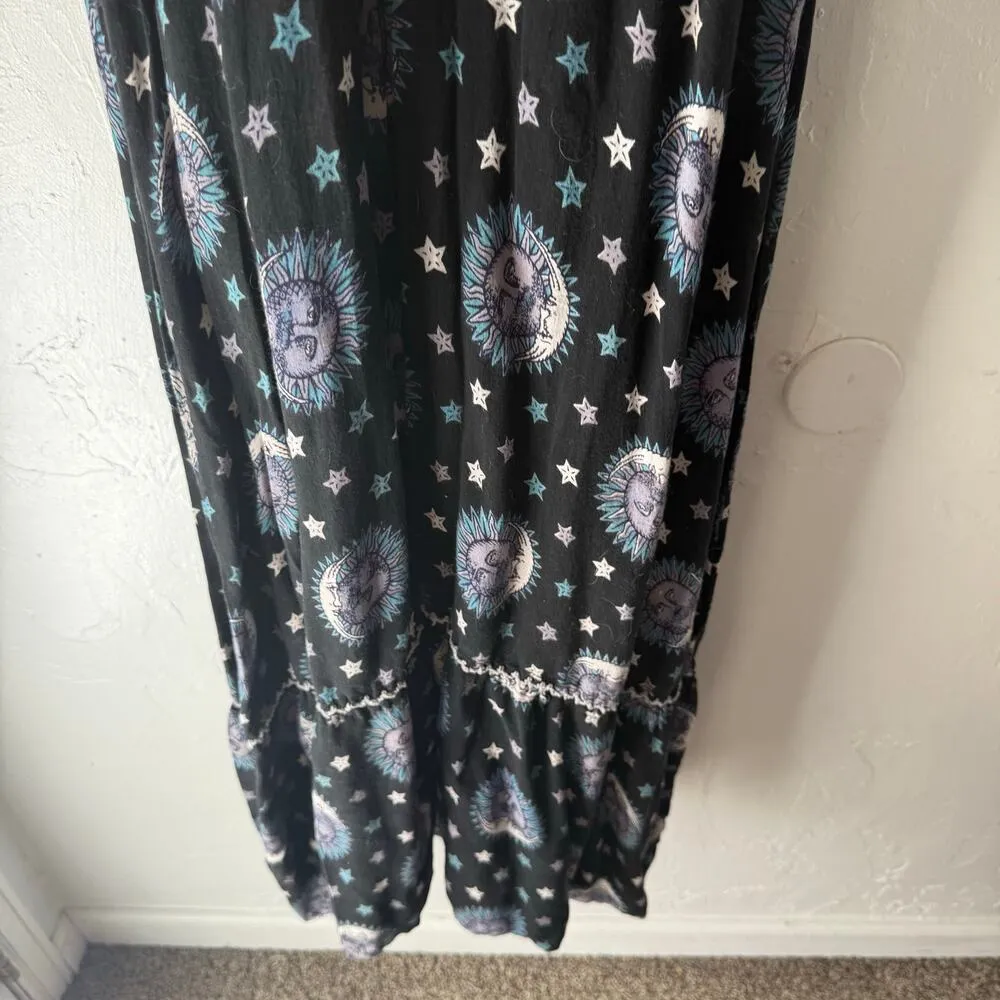 Gypsy Rose Y2k OneSize Handmade Crochet Celestial Whimsigoth Festival Midi Dress - Image 3