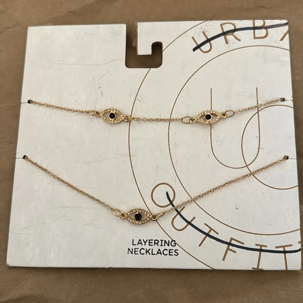 Urban Outfitters Gold Evil Eye Layering Necklaces 2 Set - Image 2