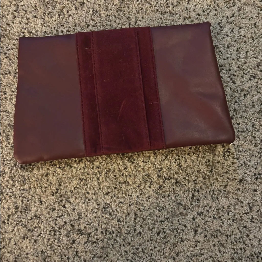 Burgundy Leather Clutch - Image 2