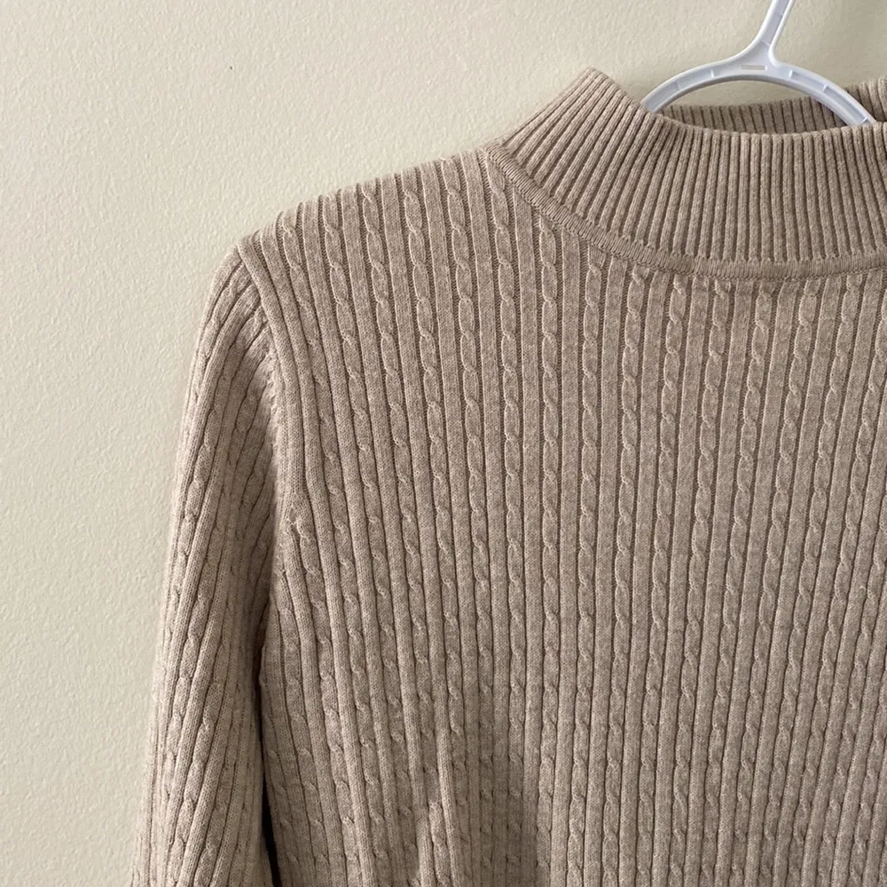 Kim Rogers Size Small Neutral Cream Knitwear Turtleneck Sweater - Image 2