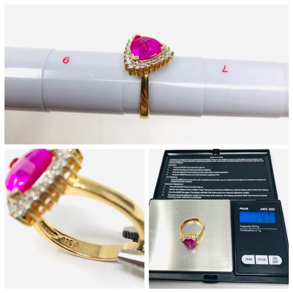 sterling silver/gold overlay, ruby* ring - Image 8