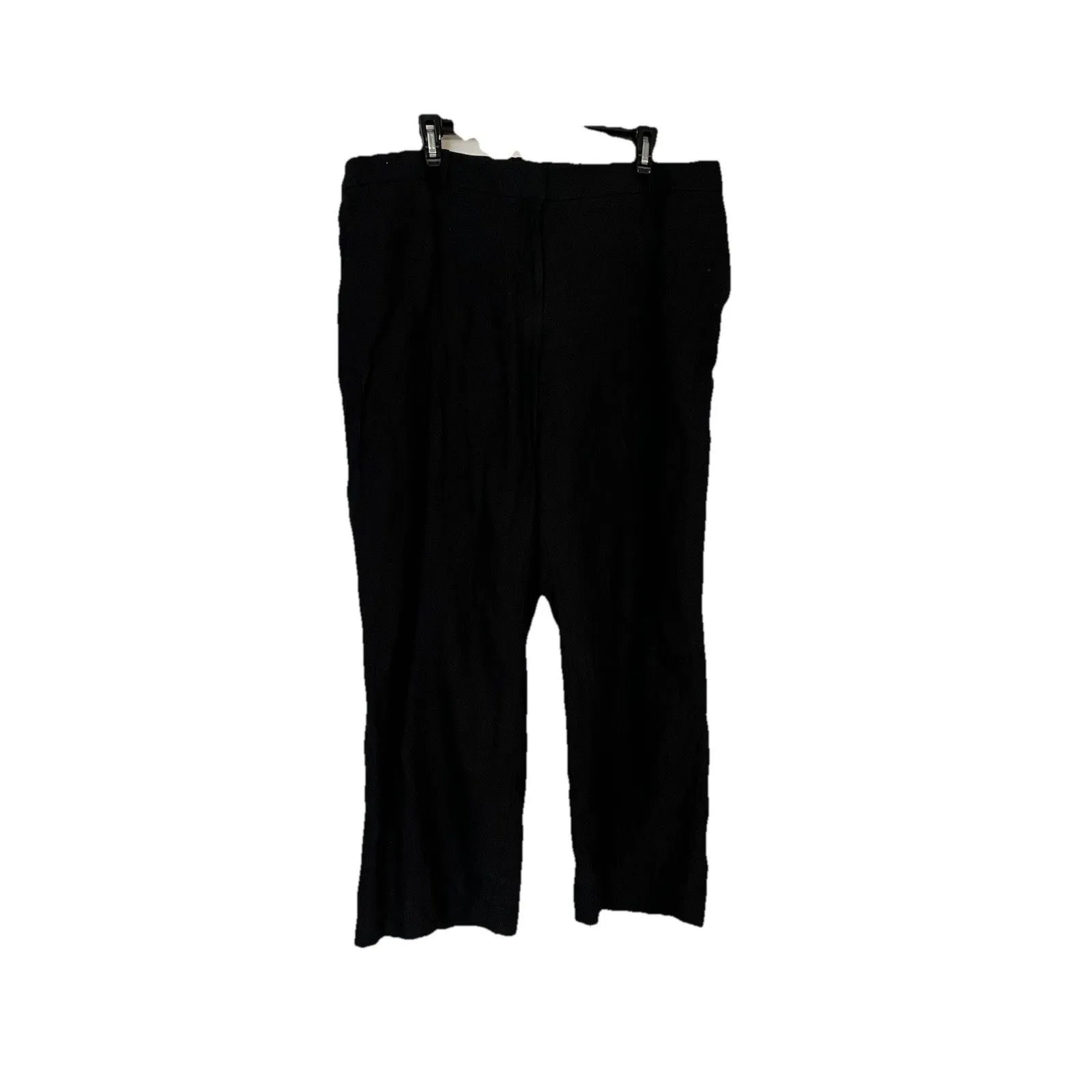 Talbots Heritage Linen Pants 18W Black Straight Leg Elastic Waist Trousers - Image 2