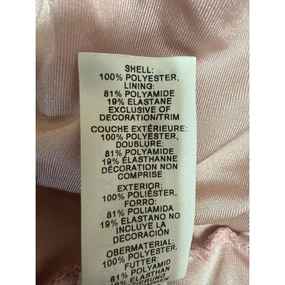 ASOS LUXE Pink 3D Floral Ruffle Peplum Sleeveless Cami Camisole Swimsuit Size 14 - Image 6