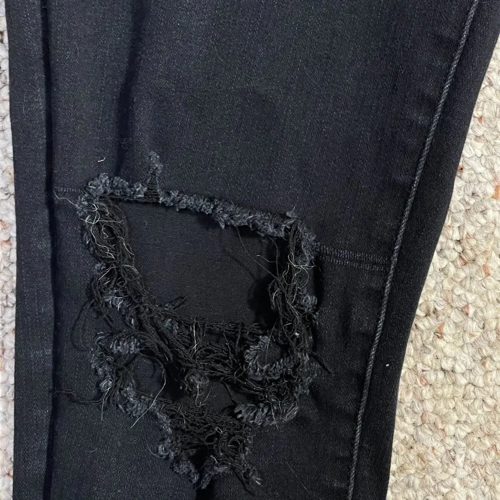 American Eagle Women's Hi-Rise Jegging Black Destroyed Size 6 - Image 6