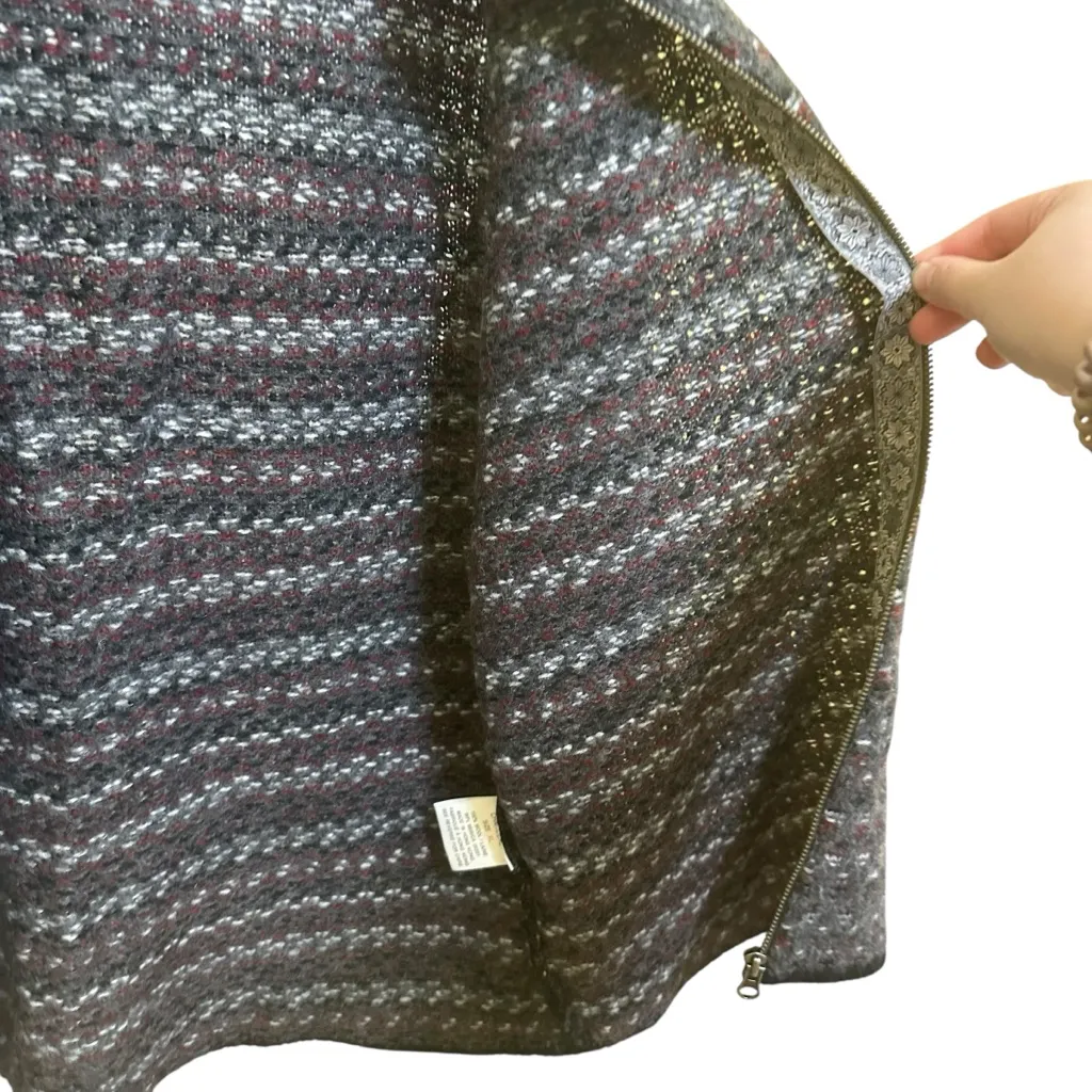 Woolrich 100% Wool Zip Cardigan Sweater Womens XL Fair Isle Vintage Cabincore - Image 5