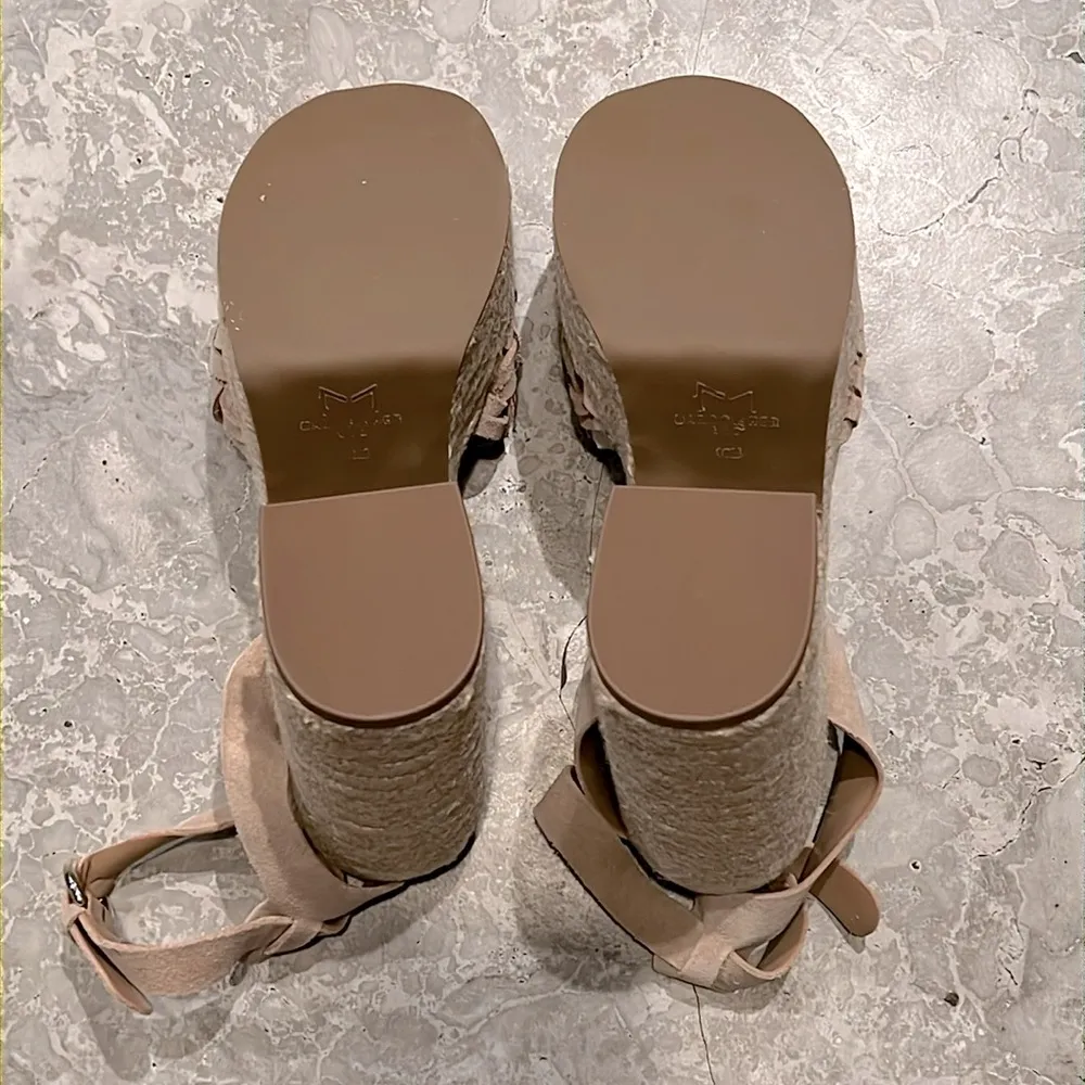 Marc Fisher LTD Odilia Lattice Platform Sandals in Light Natural Size 10 NEW - Image 5