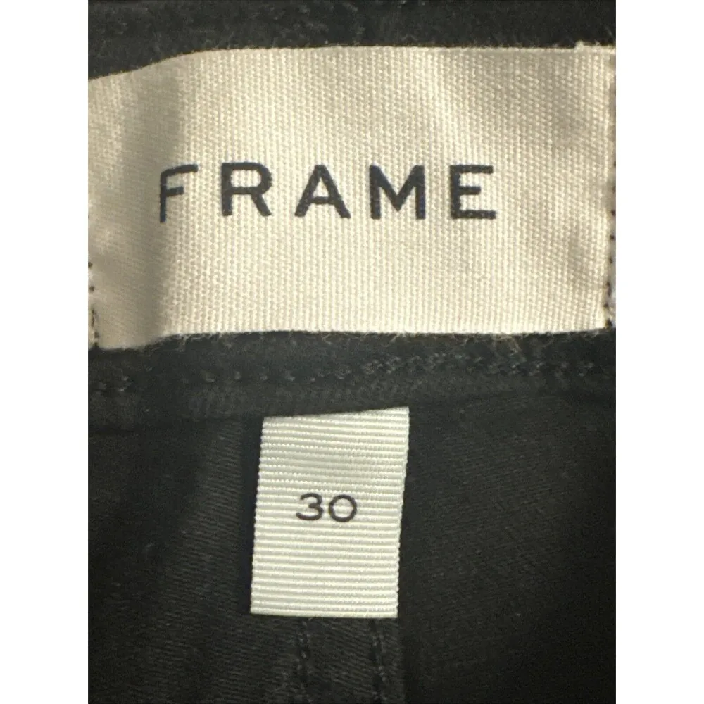 Womens Jeans Denim Size 30 High Rise Slim Straight Black Relaxed Ankle - Image 7