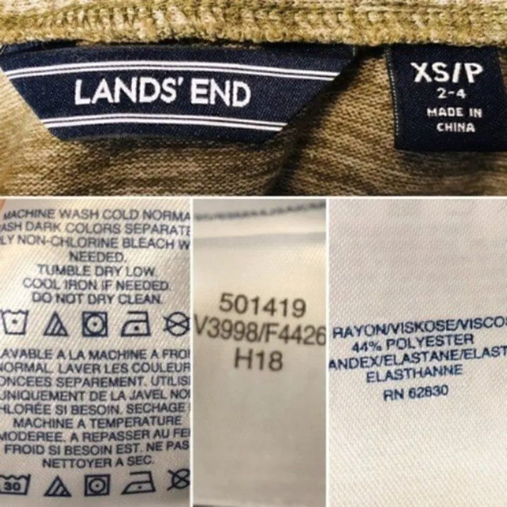 Lands End Marled Long Open T-Shirt Cardigan Green XS Green - Image 8