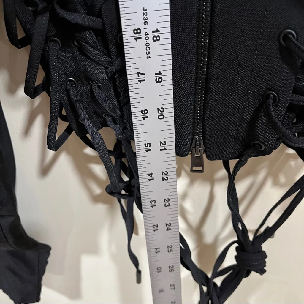 NWT Mugler laced corset jacket black size 42 US XL wool full zip women - Image 7