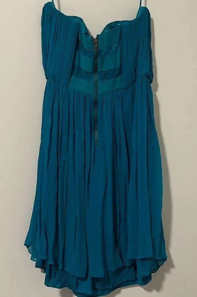 Alice + Olivia Teal Strapless Dress Party Cocktail Prom Size 4 - Image 3