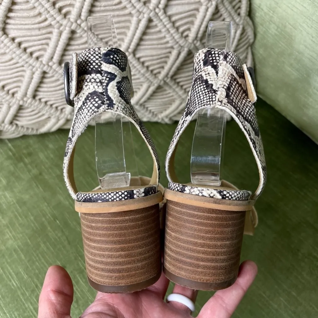 Lucky Brand Loklin Heeled Sandal Size 6 Snake Print Ankle Strap Chunky Heel New - Image 6