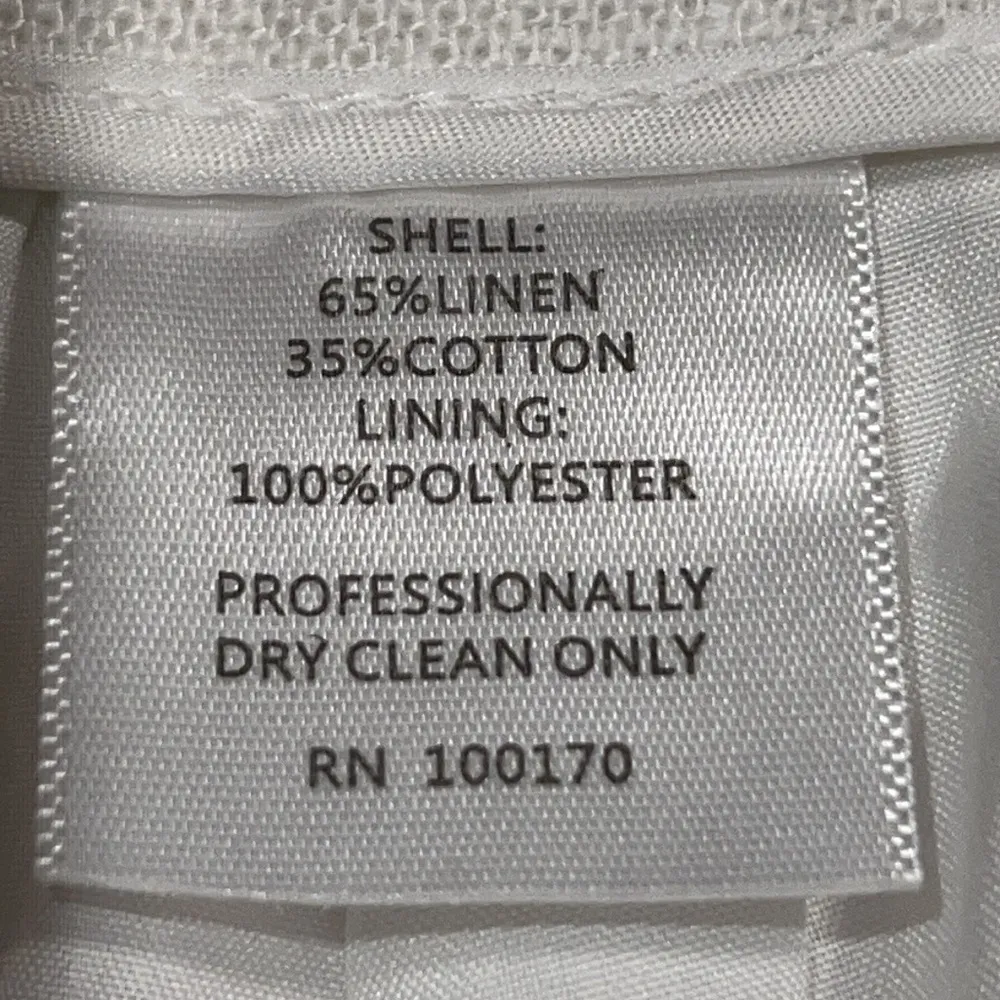 Cynthia Rowley size 8 white linen blend shorts scalloped edges zips up side NWT - Image 8