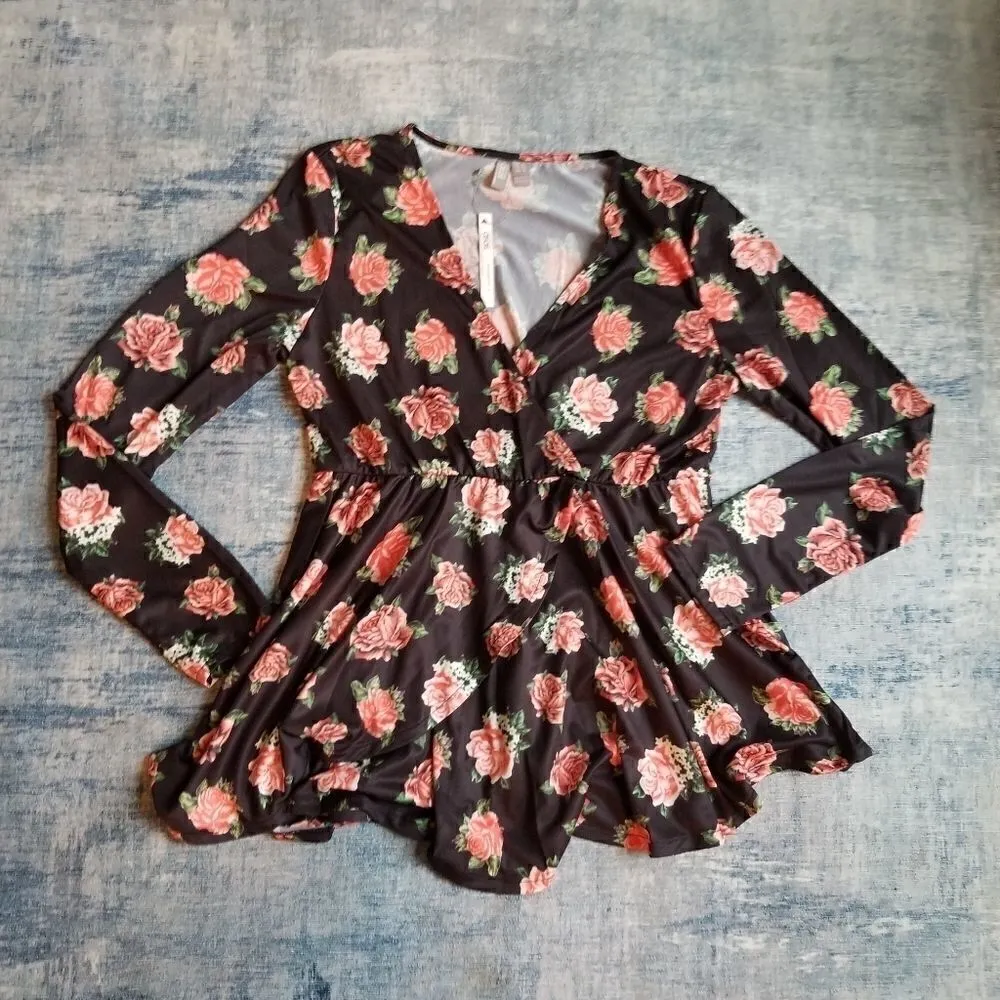 NWT! Asos Design Maternity Exclusive Long Sleeve Wrap Top In Rose Print Size 8 - Image 5