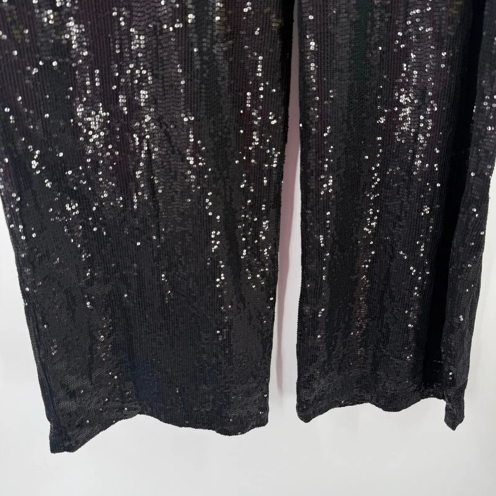 VELVET By Graham & Spencer Pants Size Extra Large Sequin Wide Leg Pant Black NWT - Image 12