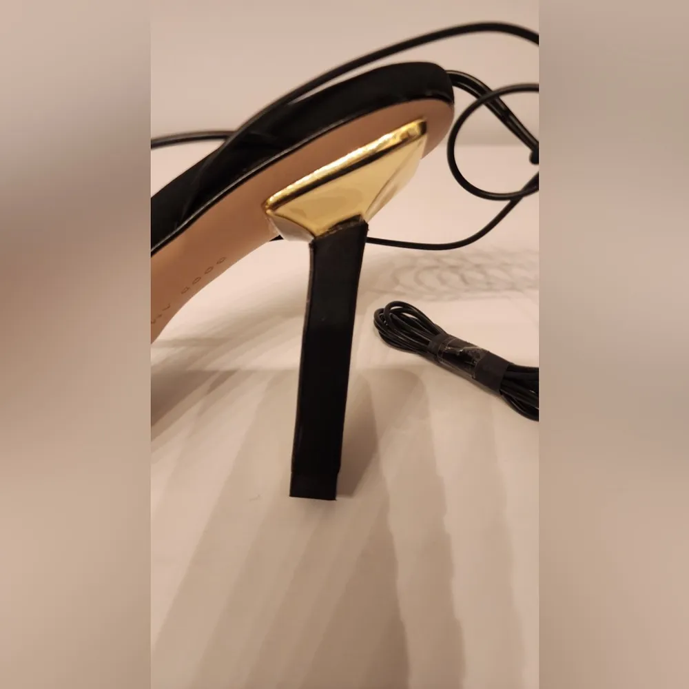 Good American Shoes Womens Caged Neoprene Lace Up Sandals In Black Size 6.5 - Image 8