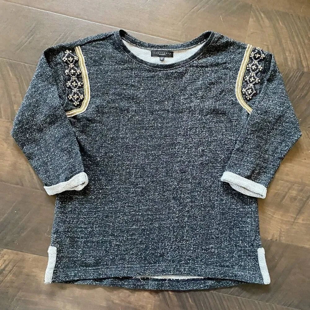 Revolve Sanctuary Knits Ornate Pullover Sweater Dark Gray -‎ M - Image 9