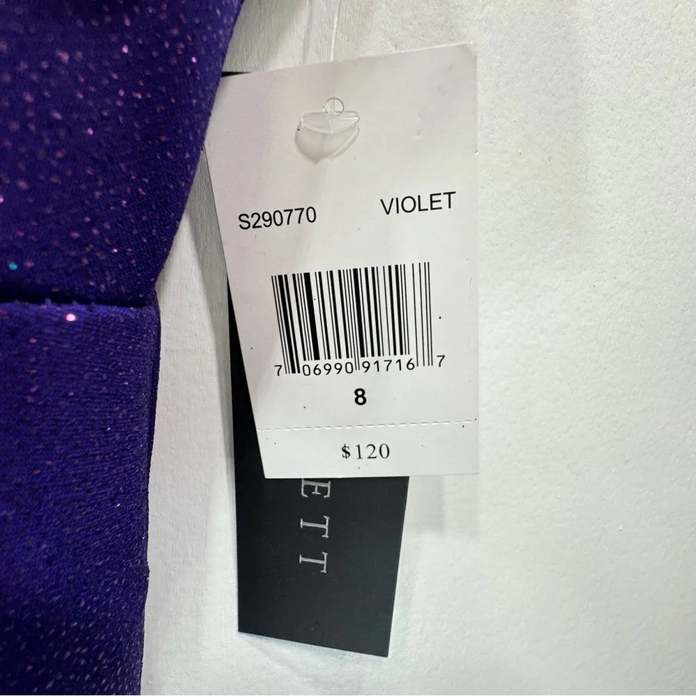 Glitter Purple Floor Length Formal Evening Gown Rhinestone Straps by Scarlett - Image 16