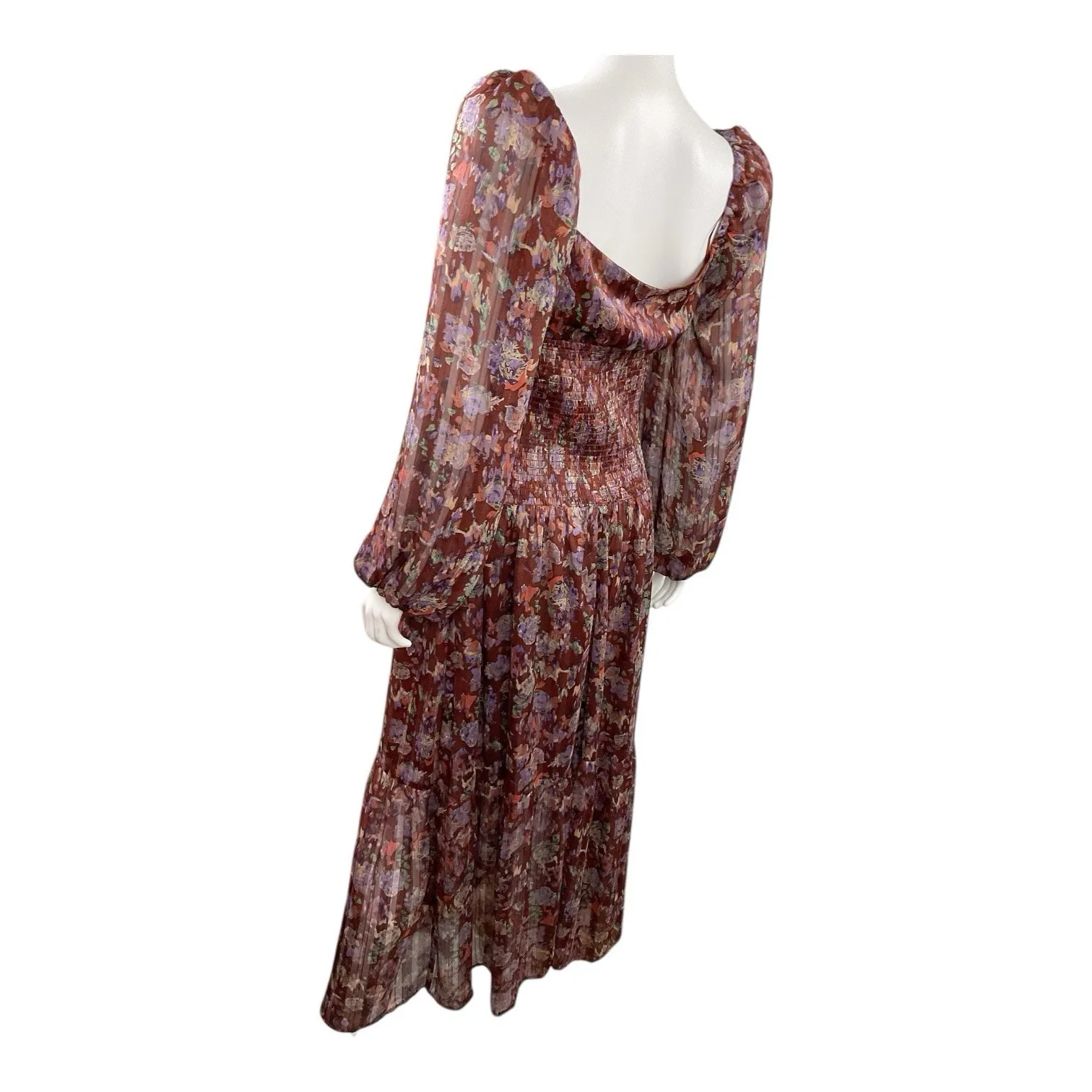 ASTR the Label ARLETTE FLORAL SWEETHEART Long Sleeve Maxi Dress Size M Size M - Image 4