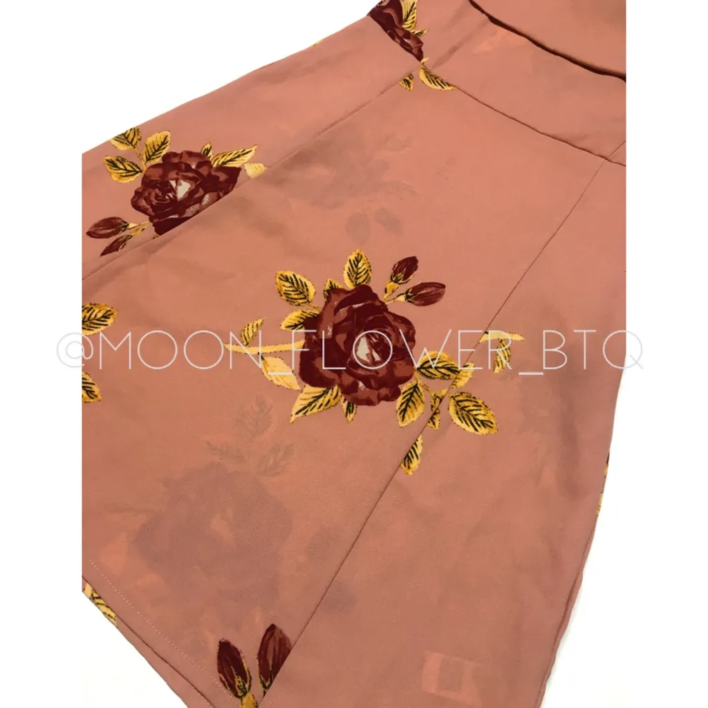 Amuse Society Dusty Rose Off-Shoulder Floral Dress Spaghetti Straps Summer Dress - Image 4