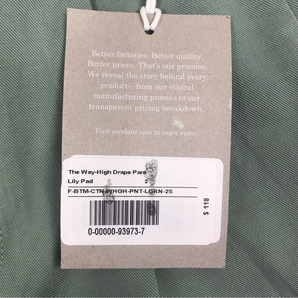 EVERLANE The Way-High® Drape Wide Pant Women 2 Sage Cottagecore Fairy Preppy NWT - Image 10