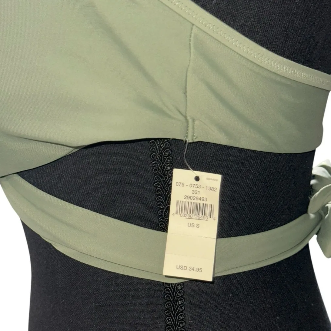 NWT! Aerie Wrap Halter Wraparound Bikini Top in Olive Green - Size Small - Image 9