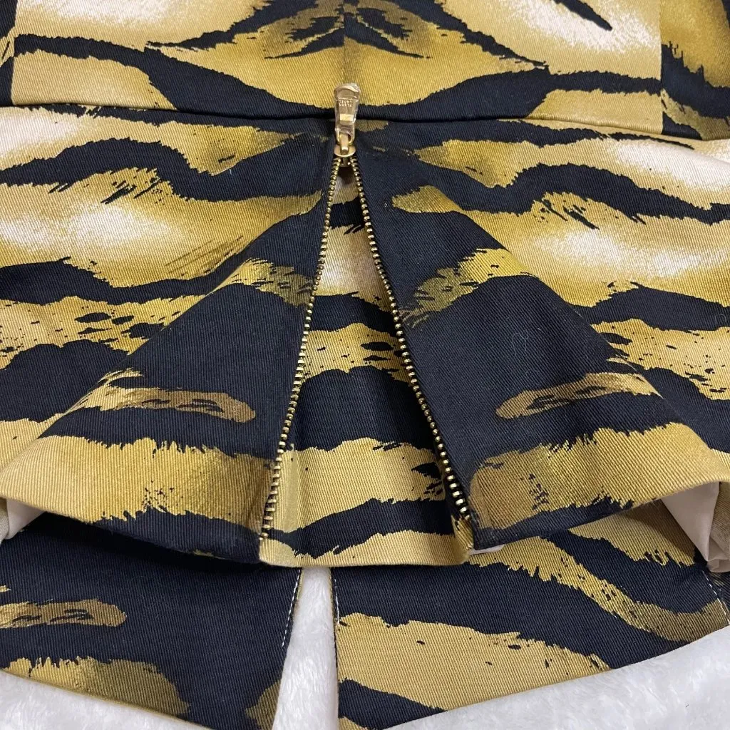 Chico's BLACK LABEL Ombre Animal Blazer‎ Jacket Size 1 (US 8) Gold Black Tiger - Image 7