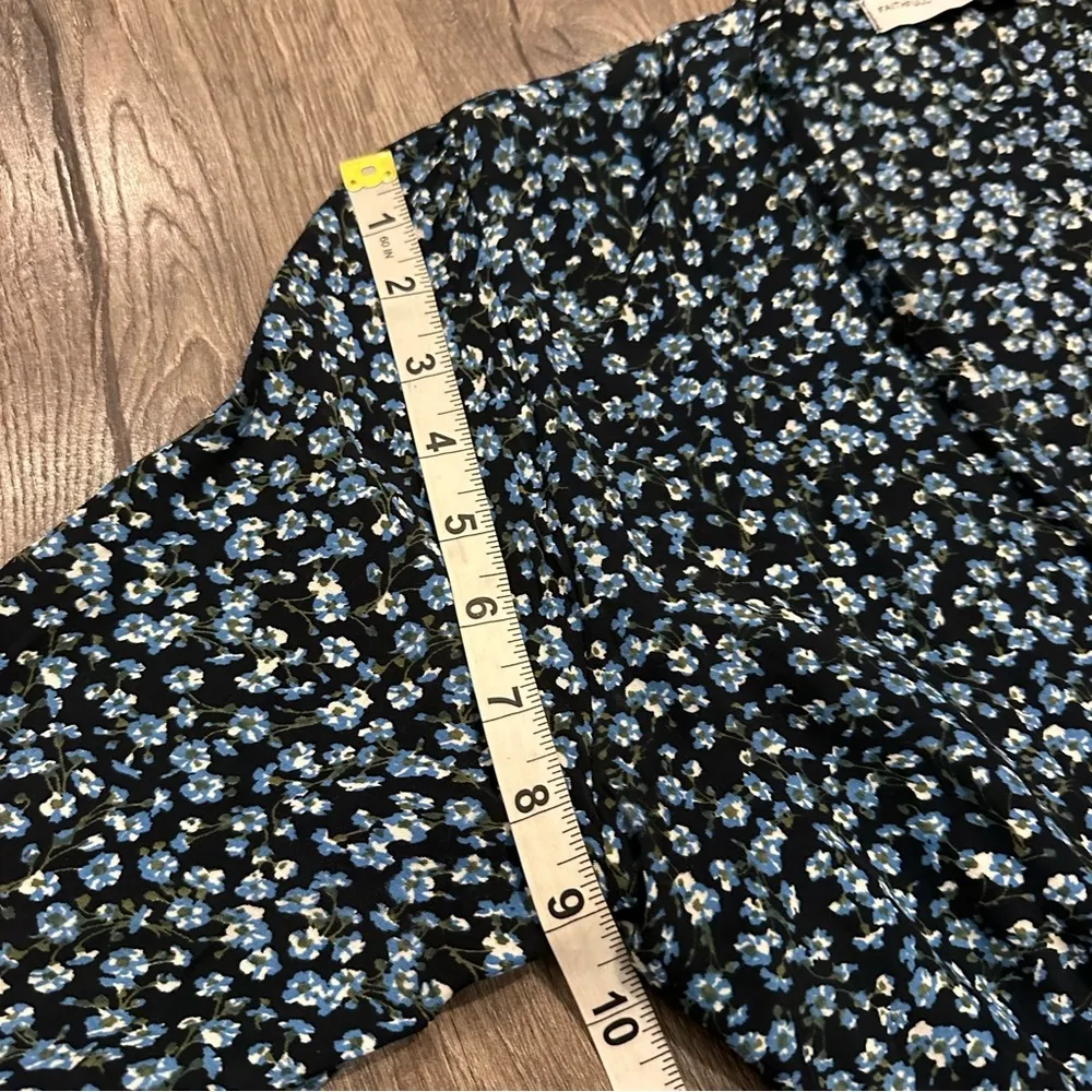 Faithfull the Brand Anthropologie Blue Ditsy Floral Bell Sleeve Wrap Dress Sz 6 - Image 14