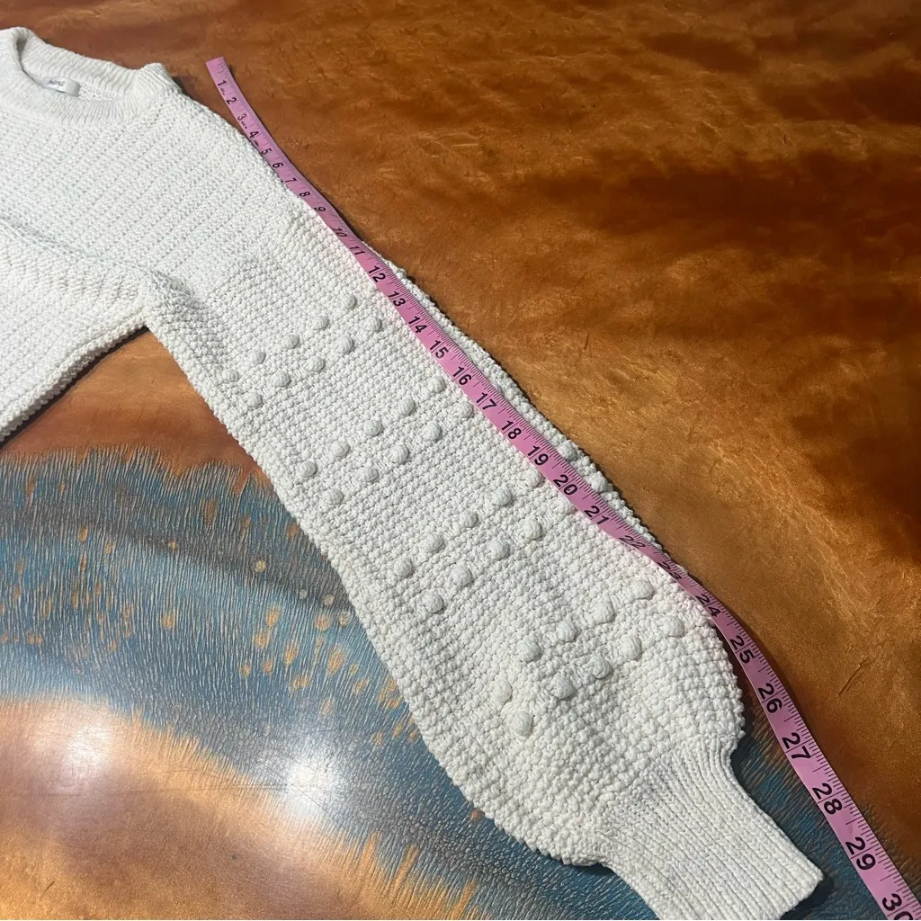 Madewell Bobble Pullover Textured Knit White Sweater XS  balloon sleeve - Image 10