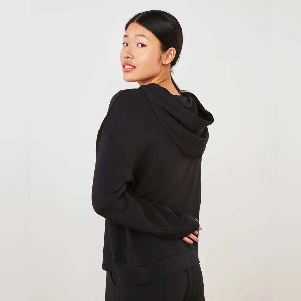 NWOT SuperSoft Fleece Pullover Hoodie Black Size M - Image 4