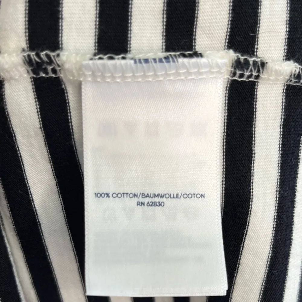 Lands' End Black White Striped Coastal Casual Y2K  Shirt Dress Women’s Size L - Image 3