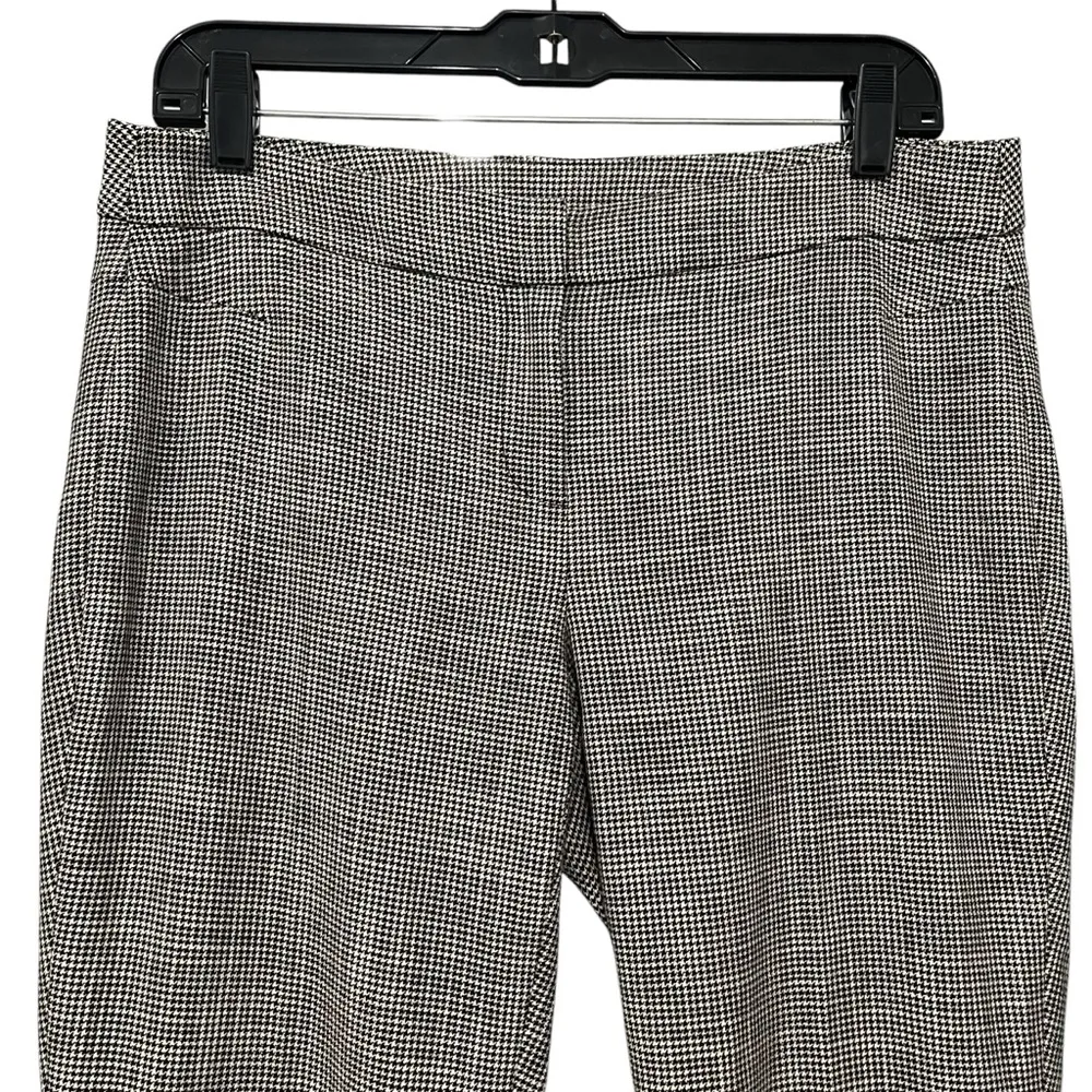 W by Worth Black White Herringbone Pattern Flat Front Cuffed Hem Slacks, Sz 4 - Image 7