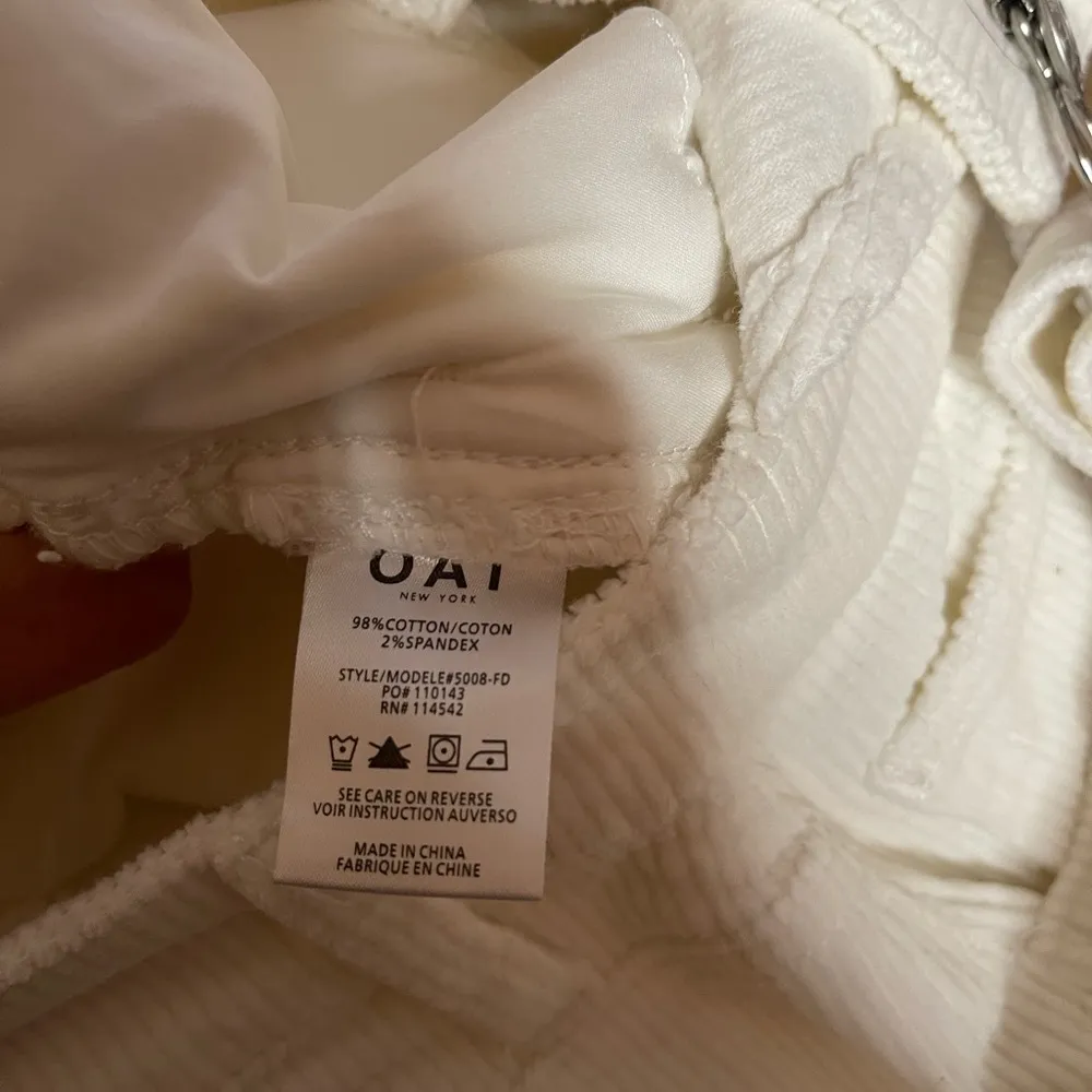 NWT Oat Women's Corduroy Overall Jumper Dress White Size 8 - Image 7