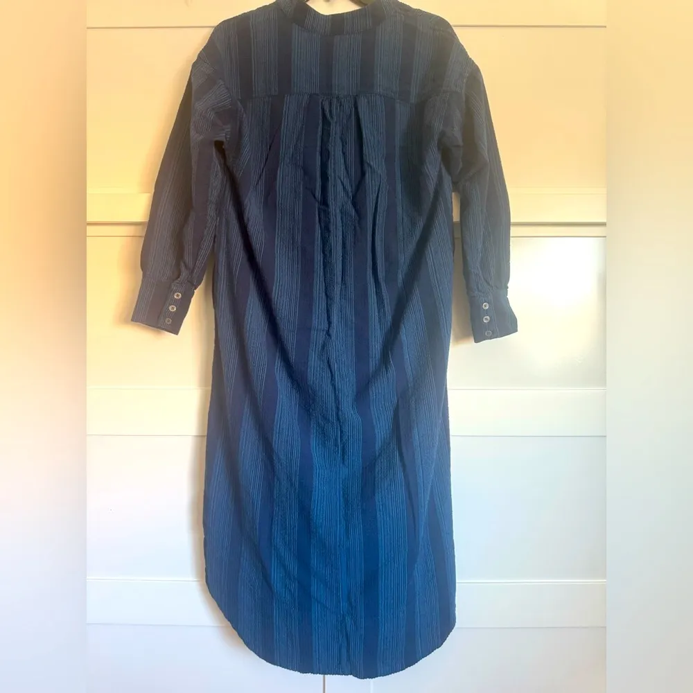 Free People Yumi Long-sleeve Dress in Indigo Stripes XS - Image 6