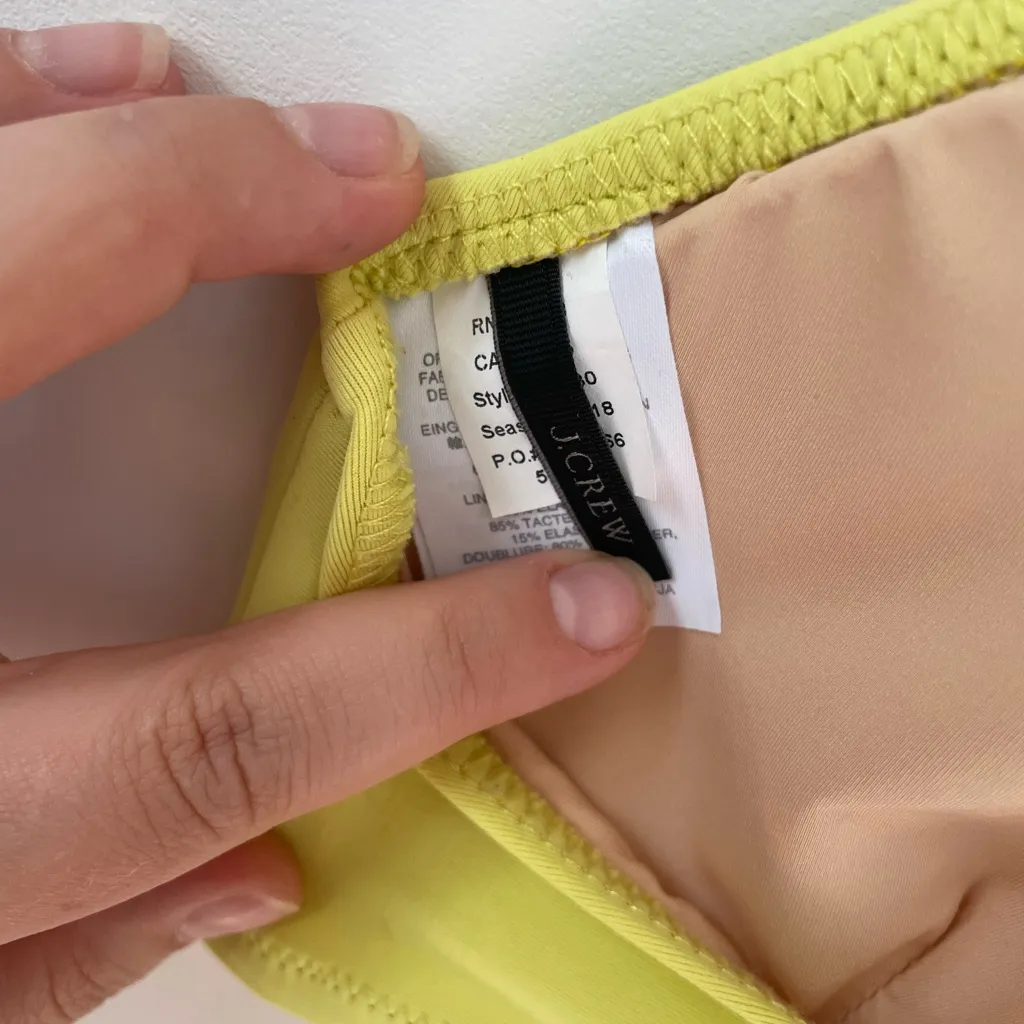 JCrew Lime Green Strappy Bikini top sz large - Image 4