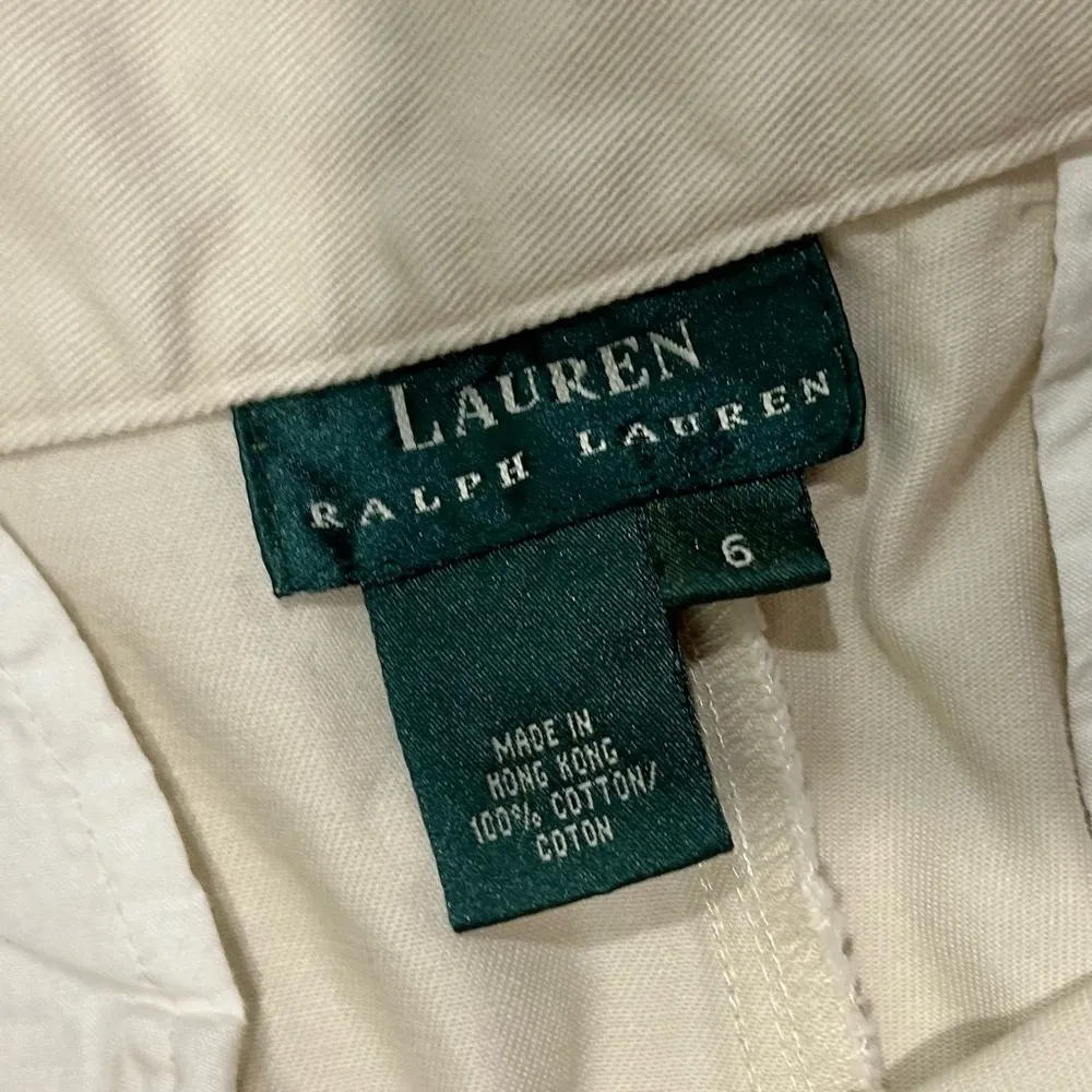 Lauren Ralph Lauren 6” Beige Khaki Shorts Cuffed Chino 100% Cotton Size 6 - Image 5