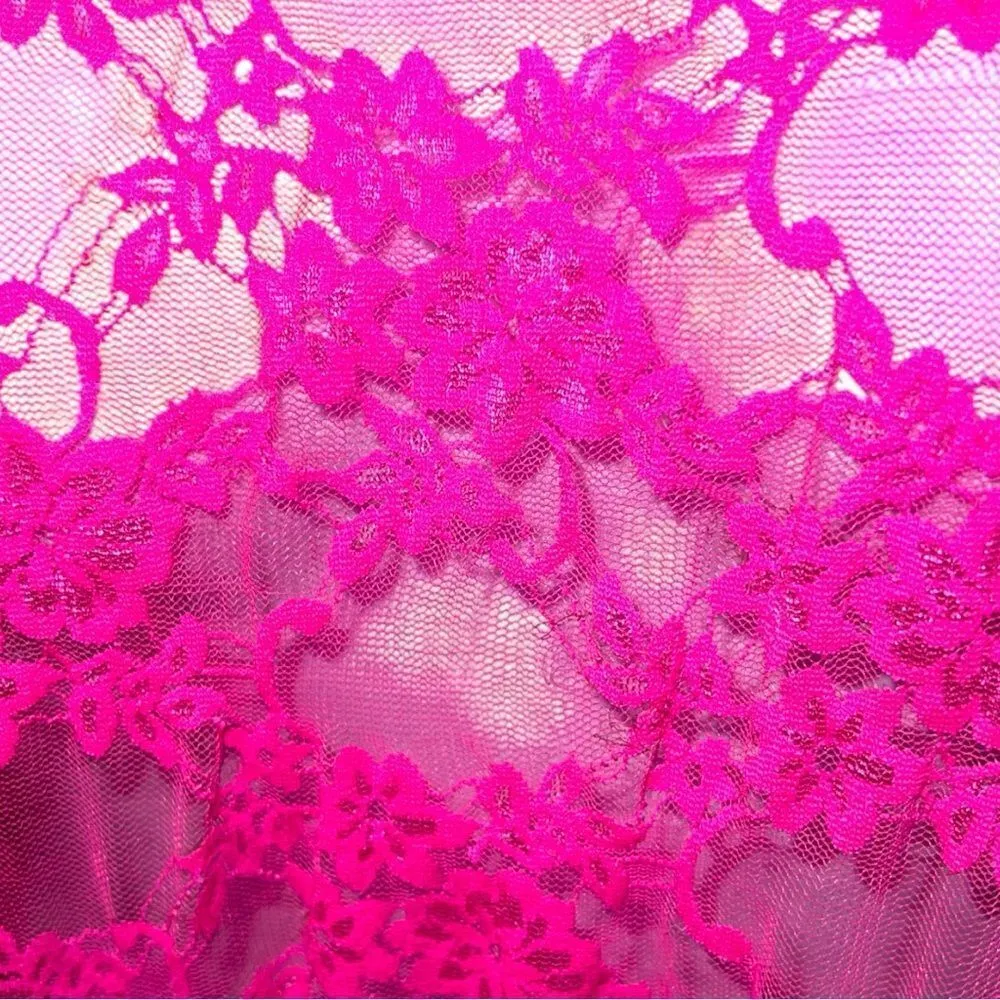 Extra touch hot pink semi sheer lace with acer back tank! Size 2X - Image 5