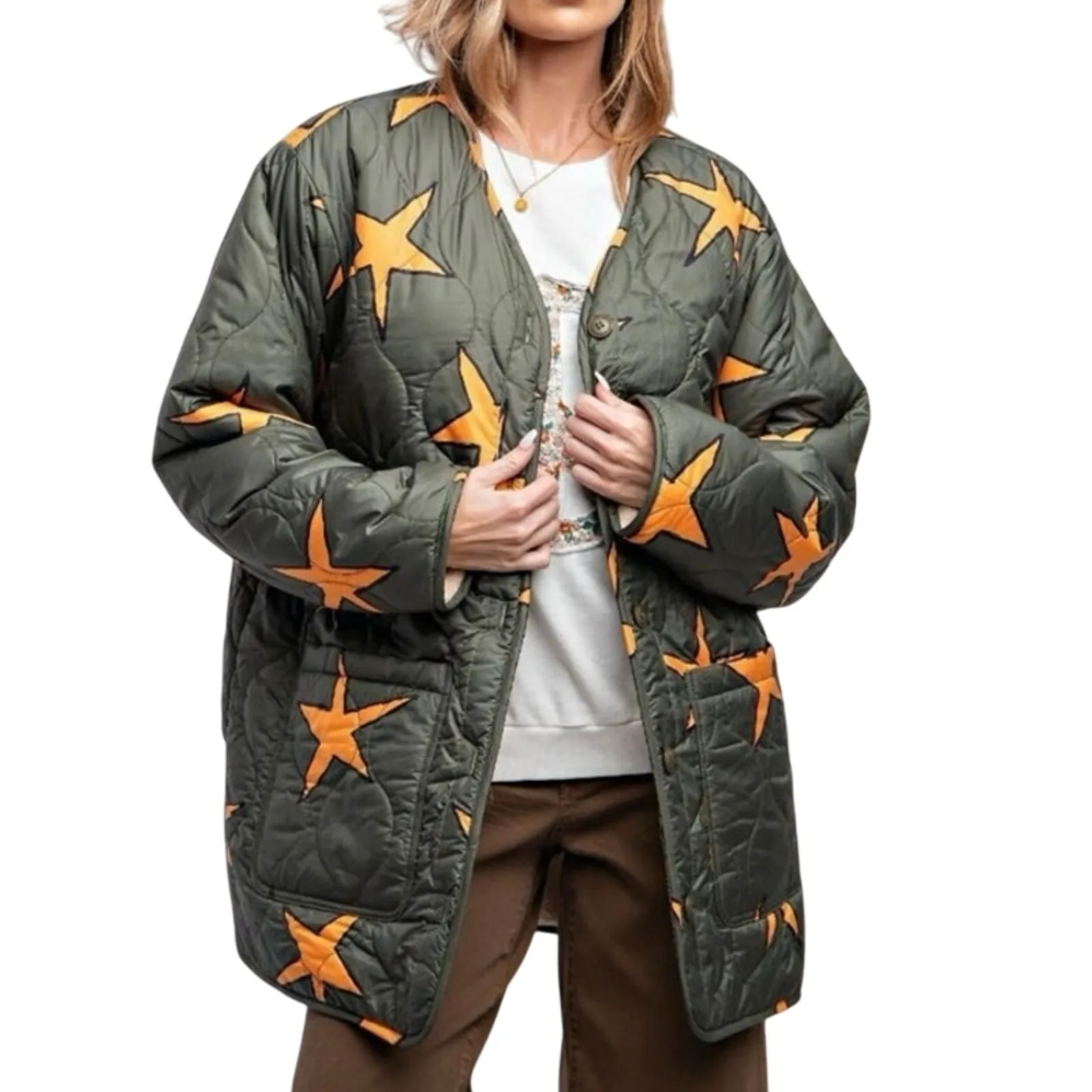 EASEL Reversible Jacket Quilted Starfish or Schnauzer Sherpa, Size L New w/ Tag - Image 5