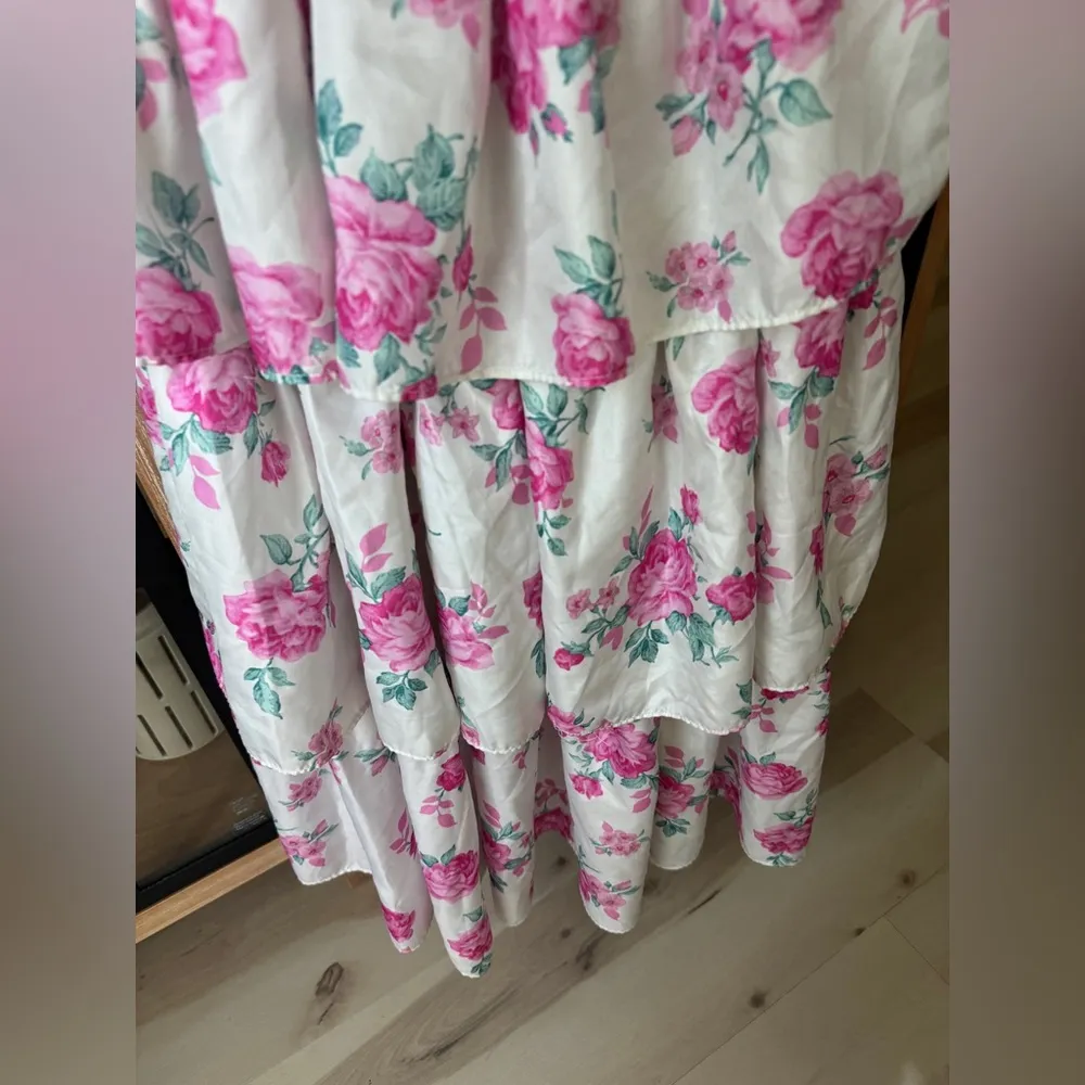 LoveShackFancy midi dress tiered floral print smock ruffle elise adjustable - Image 10