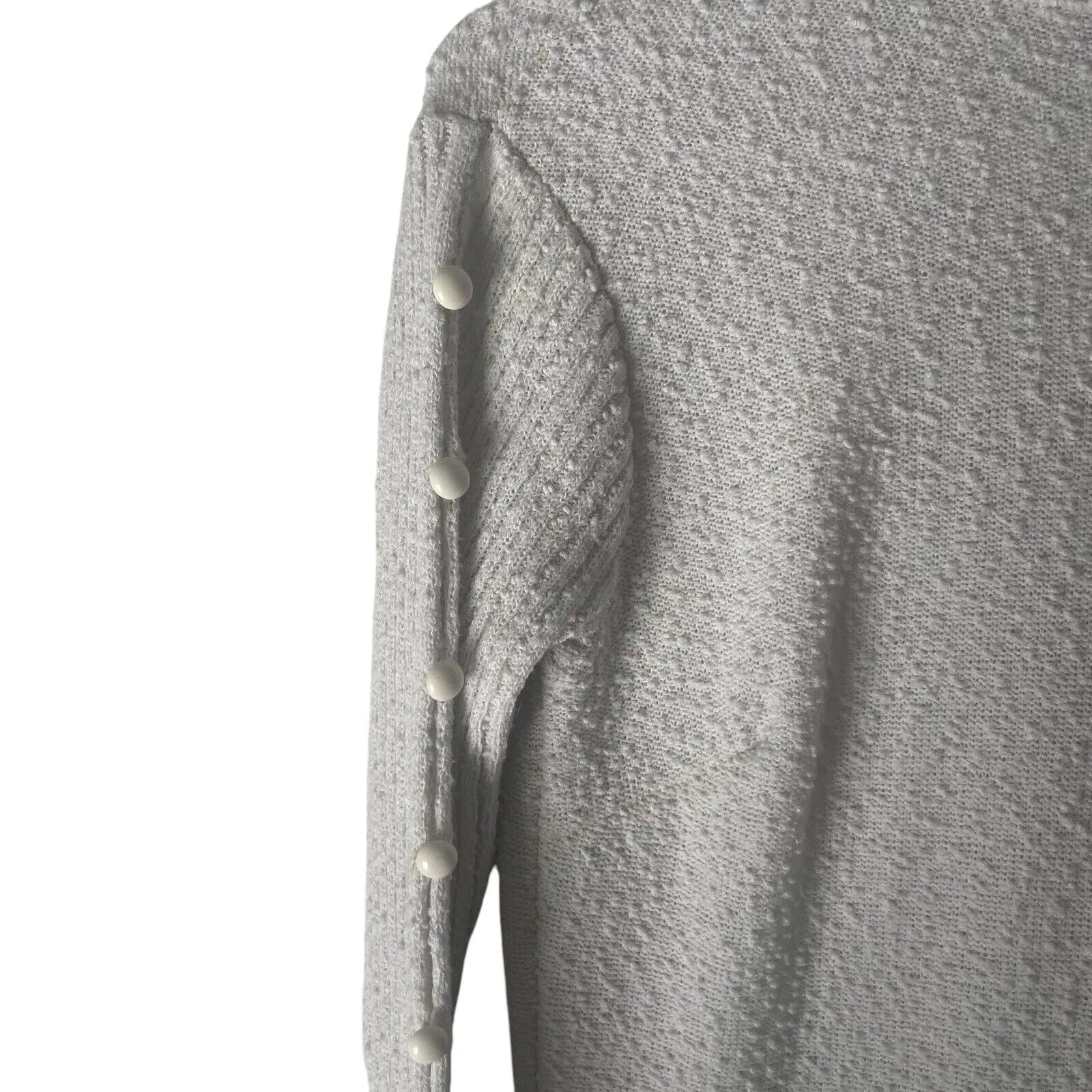 Katrina Custom Knits Vintage 1960s White Santana Knit Beaded Sleeves Maxi Dress - Image 4